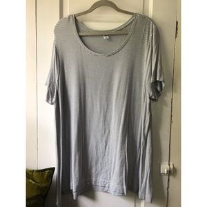 White w/ Black Striped Old Navy Luxe Swing Tee